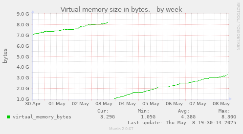 Virtual memory size in bytes.